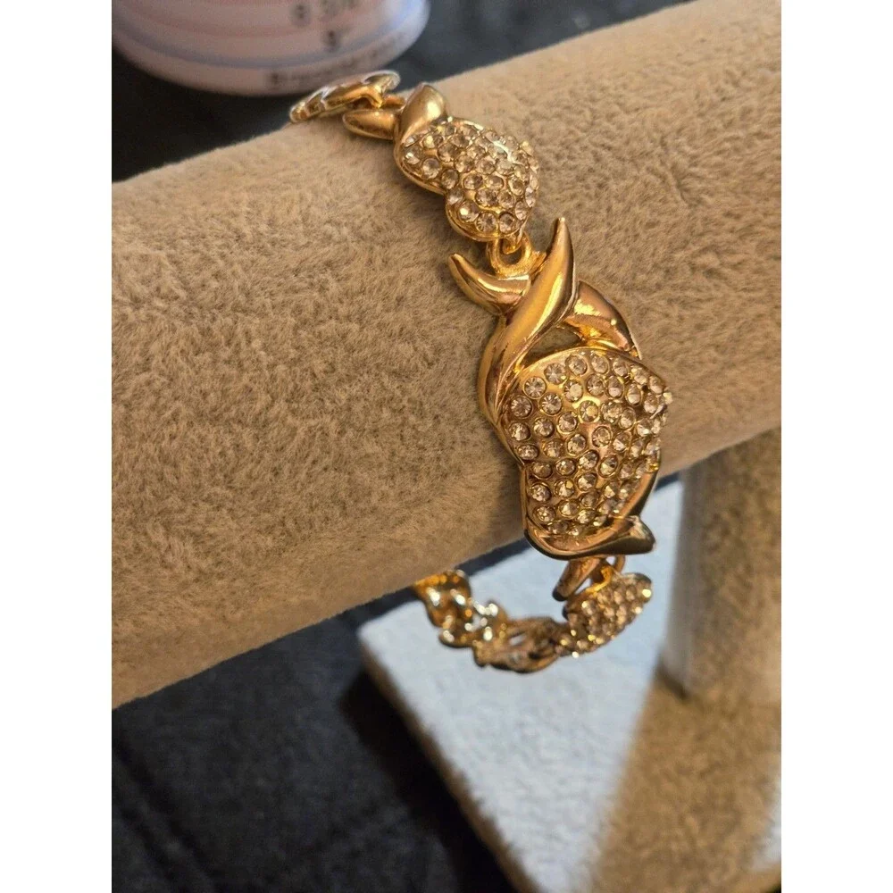 Xoxo Gold Plated Bracelet And Pierced Earring Sey